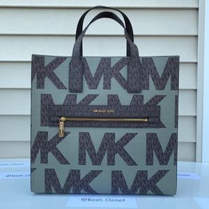 MK Kenly LG Tote Satchel Army Green